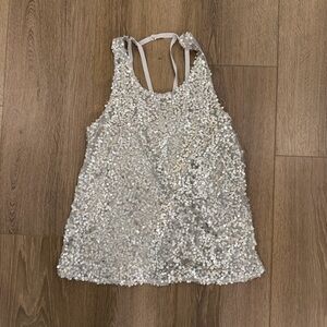 Intimately Free People Silver Sequin Tank Top XS